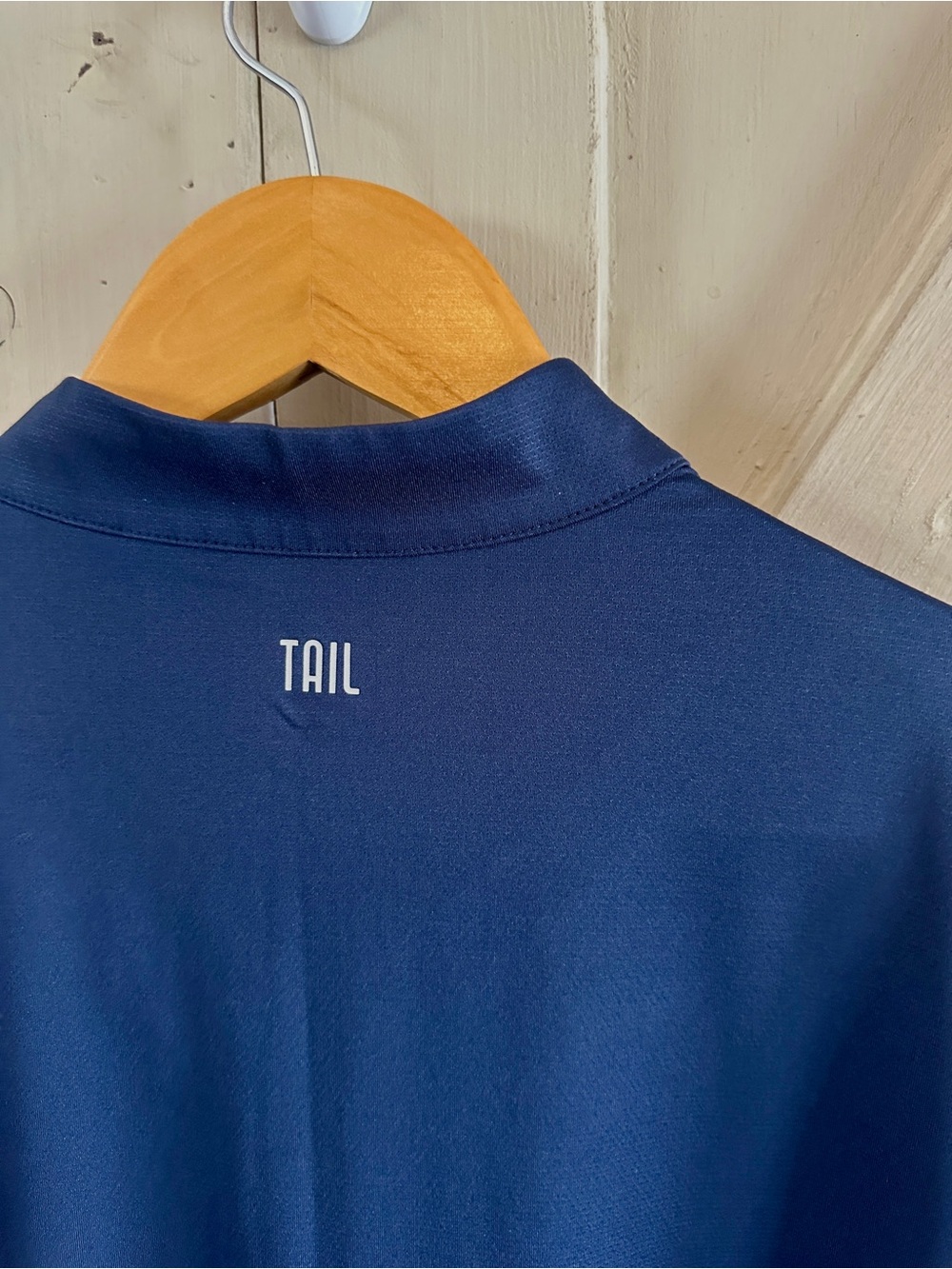 TAIL Golf Navy Blue Zip Mock Neck Short Sleeve Performance Top Women’s Size L - Picture 6 of 7